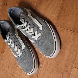 Gray fabric Vans